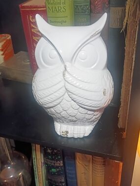 Pier 1 White Gloss Ceramic Owl Figurine